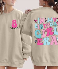 custom birthday girl era sweatshirt personalized retro toddler sweater unique birthday gift custom name party apparel qn8mj