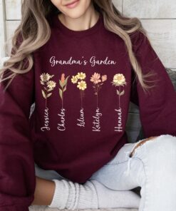 custom birthflower sweatshirt for grandma love grows here grandmas garden sweatshirt unique personalized gift for mom cflgh