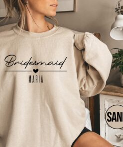 custom bridesmaid sweatshirt personalized name hoodie bachelorette party matching team bride outfit gift dvxwq