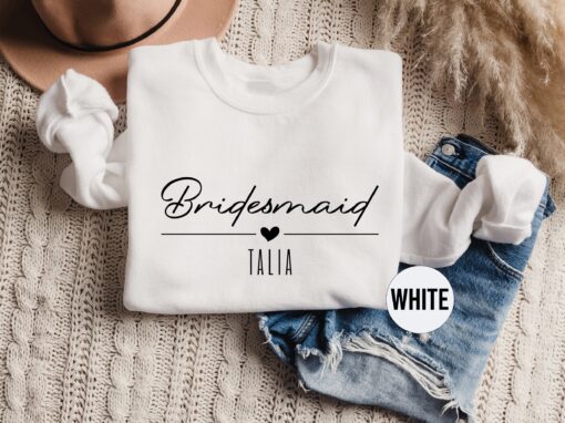 custom bridesmaid sweatshirt personalized name hoodie bachelorette party matching team bride outfit gift pzfu7