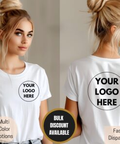 custom business logo shirt personalized company tee for small business team logo printed t shirt staff apparel erzjo