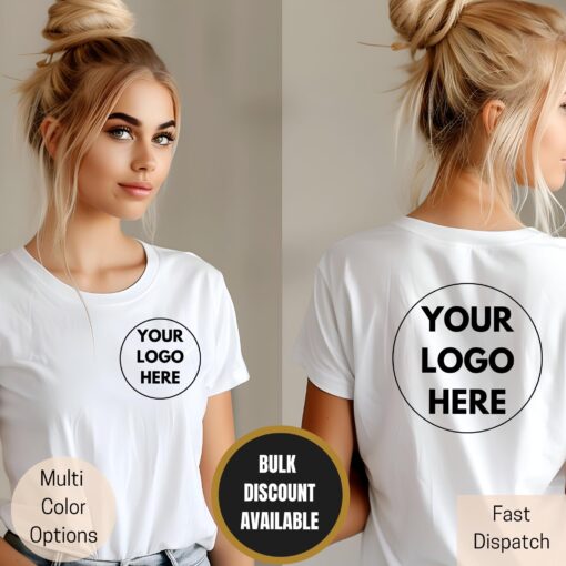 custom business logo shirt personalized company tee for small business team logo printed t shirt staff apparel erzjo