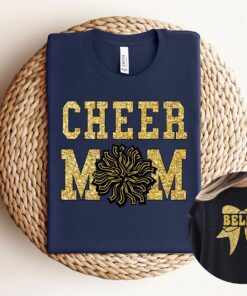 custom cheer mom shirt with personalized name unique cheer spirit shirt for cheerleading moms non glitter design fioia