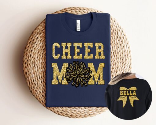 custom cheer mom shirt with personalized name unique cheer spirit shirt for cheerleading moms non glitter design fioia