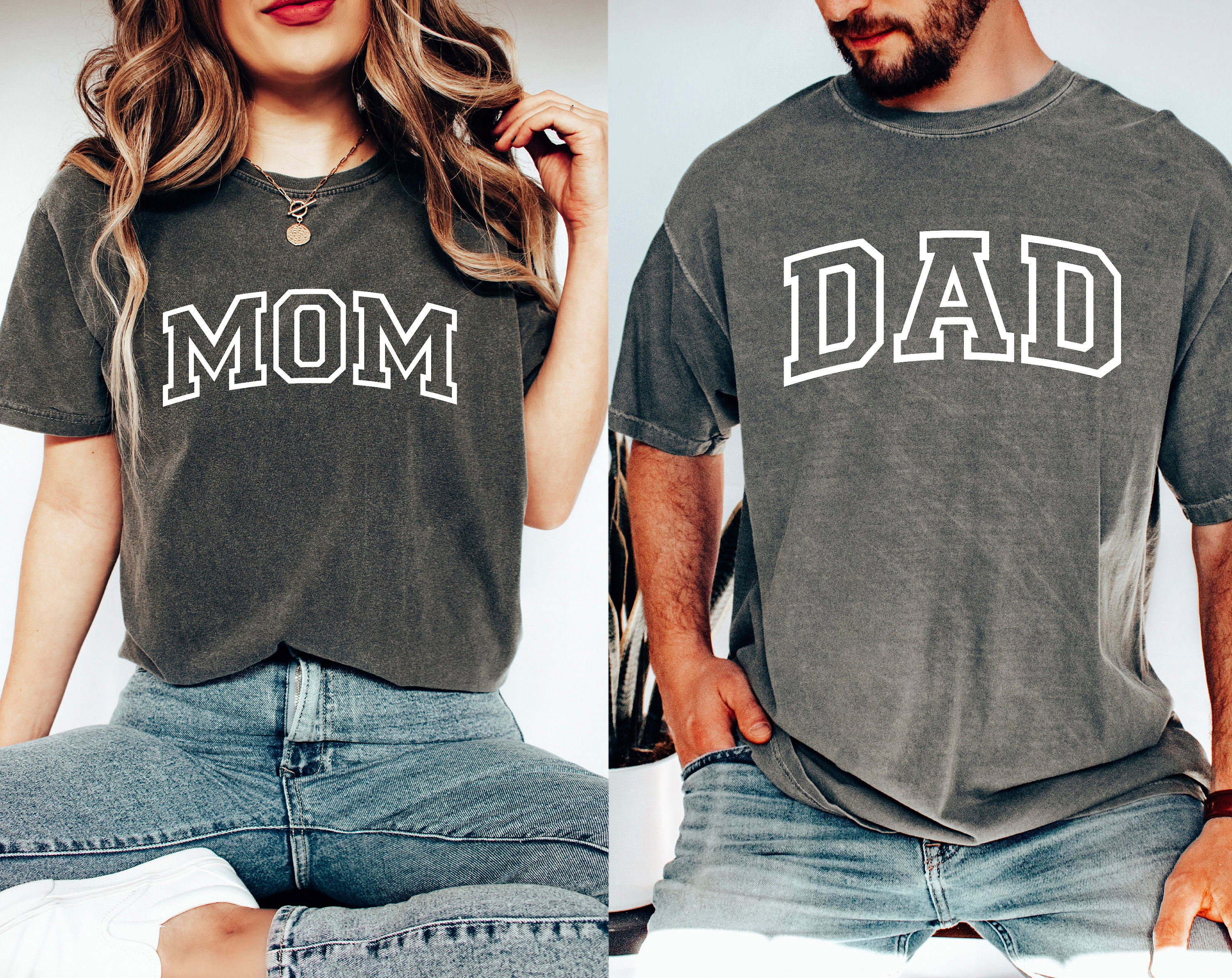 custom comfort colors dad and mom shirts for pregnancy announcement matching couple shirts new dad and new mom gifts bvdbm scaled