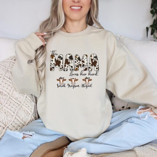 custom cow mama shirt with cow print personalized for mothers day grandma or farmer gifts mama loves her herd ebcv5 scaled