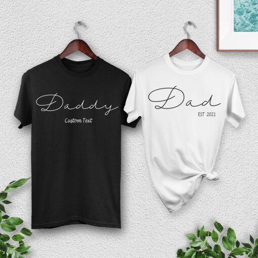 custom daddy est shirt for fathers day personalized dad gifts for men husband and grandfather t shirt payeg scaled