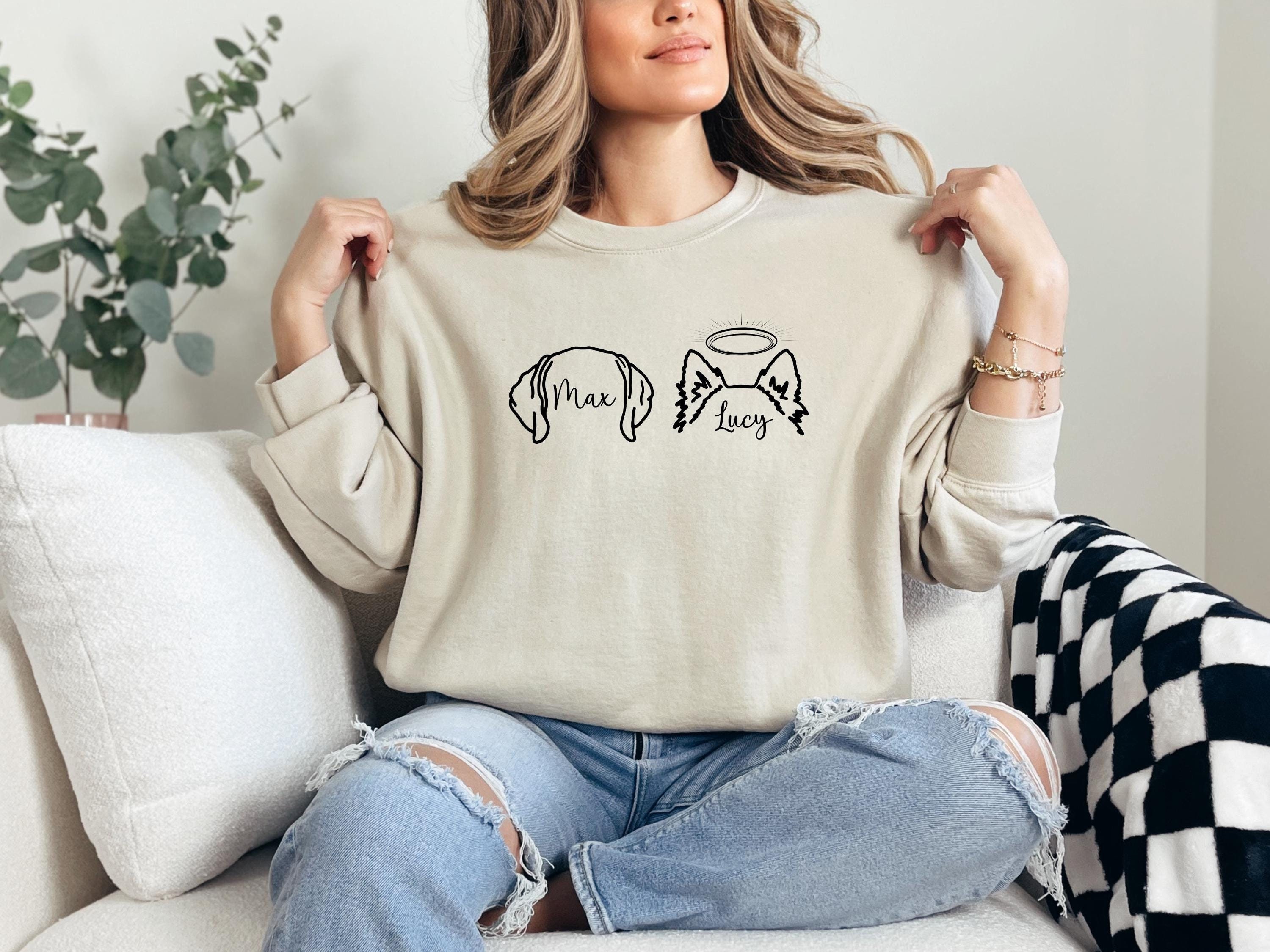 custom dog ears sweatshirt for dog moms and pet lovers new dog owner apparel cute dog people clothing ks2pd scaled