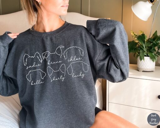 custom dog ears sweatshirt for dog moms personalized pet hoodie with name unique gift for new dog owners and dog lovers f5bil