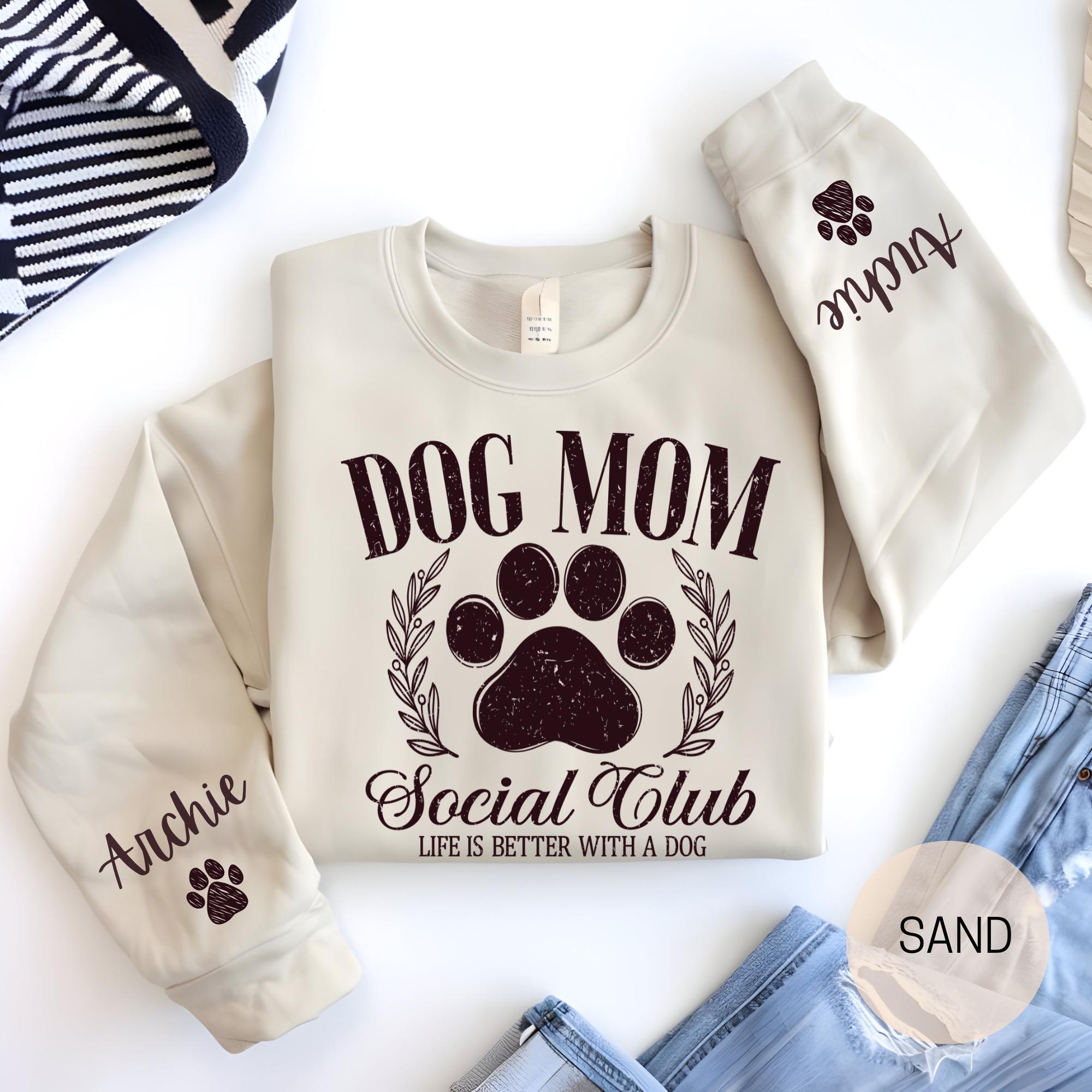 custom dog mom sweatshirt with personalized dog name funny dog mama crewneck gift for dog owners and pet lovers dk5eq