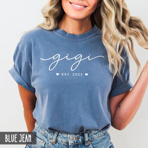 custom est year gigi shirt for new grandma funny mom shirt birthday gift mothers day pregnancy announcement t19in