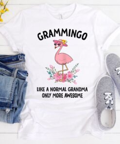 custom flamingo grandma shirt cute grandmother t shirt grammingo like a normal grandma only more awesome uezjr