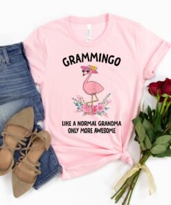 custom flamingo grandma shirt cute grandmother t shirt grammingo like a normal grandma only more awesome wtggx