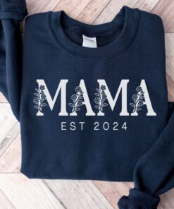 custom floral mama sweatshirt mama est 2024 pregnancy announcement new mom gift mothers day shirt for moms mxpcy