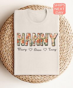 custom floral nanny shirt with grandkid names personalized nanny tee for mothers day unique grandma gift vtfnt