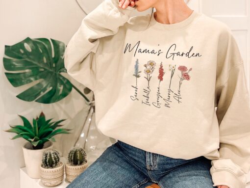 custom flower shirt for mom with birth month flowers unique mamas garden shirt for mothers day gifts