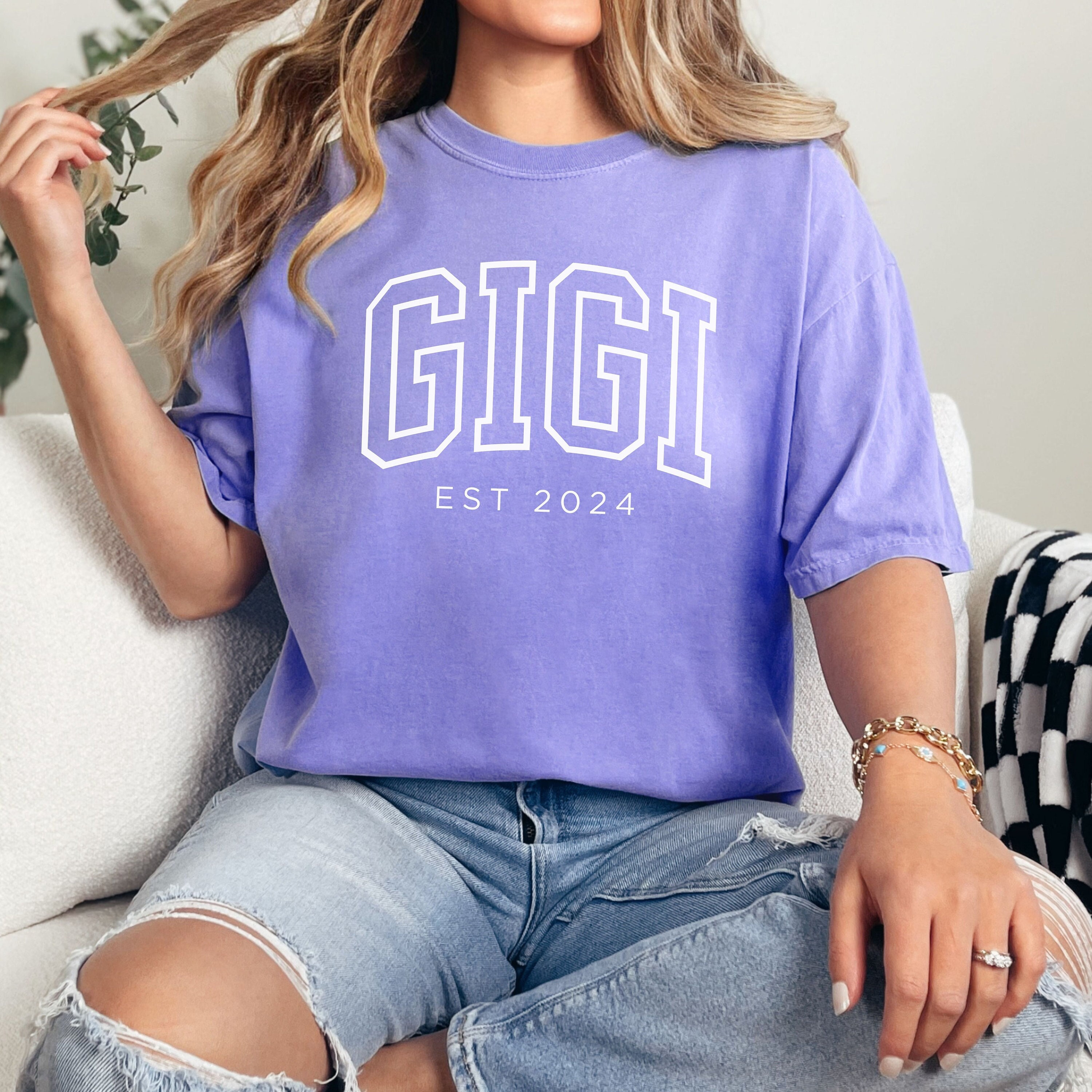 custom gigi shirt est 2025 pregnancy announcement mothers day gift for new gigi comfort colors t shirt spc0c scaled