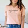 Custom Gigi Shirt with Year for New Gigi Birthday Gift Mothers Day Pregnancy Announcement Baby Reveal Grandma Hearts Design