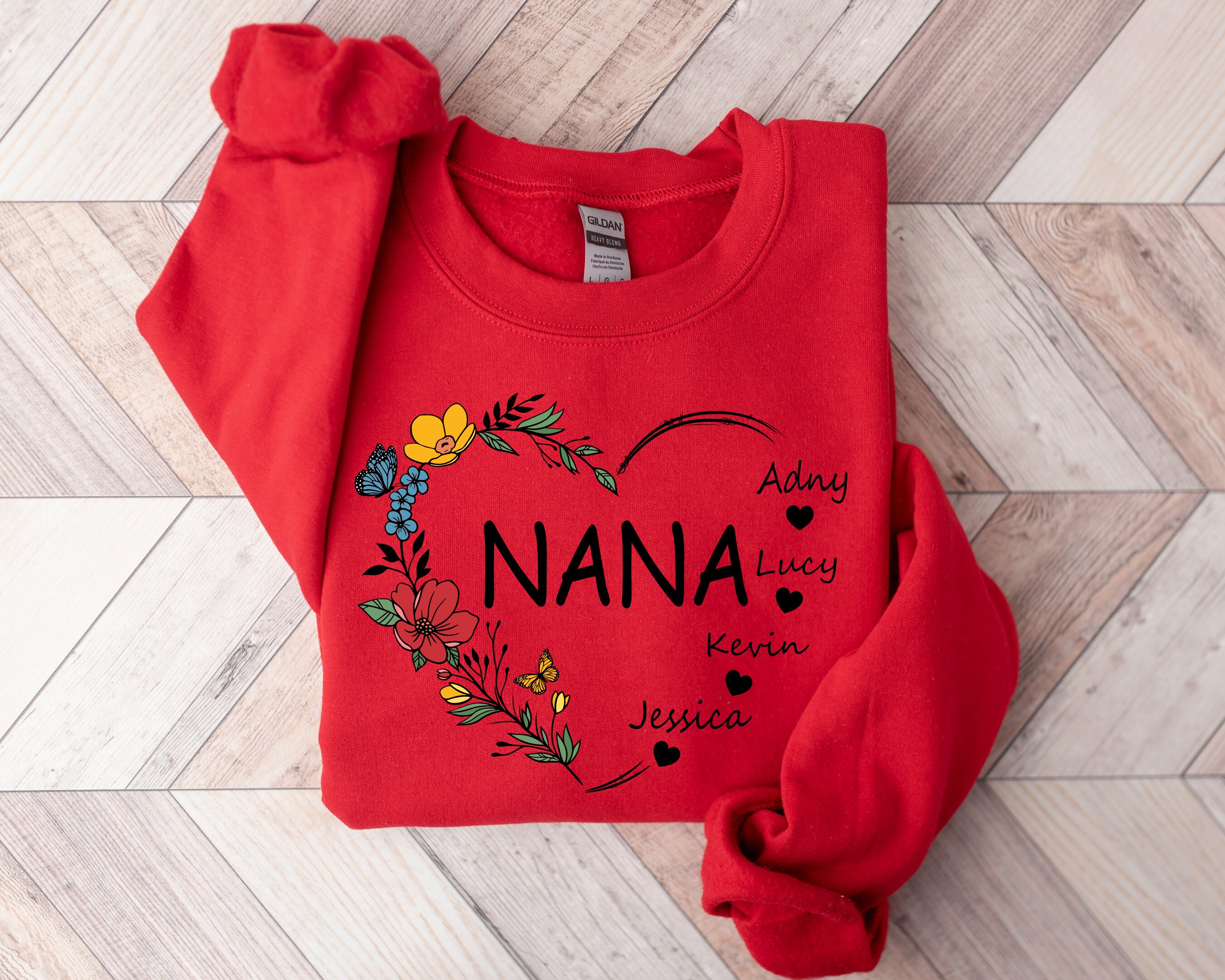 custom grandkids name sweatshirt for grandma best nana shirt personalized grandmother gift for birthdays and new grannies efywp scaled