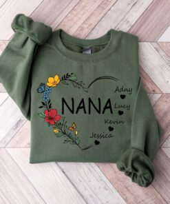 custom grandkids name sweatshirt for grandma best nana shirt personalized grandmother gift for birthdays and new grannies zt5ch