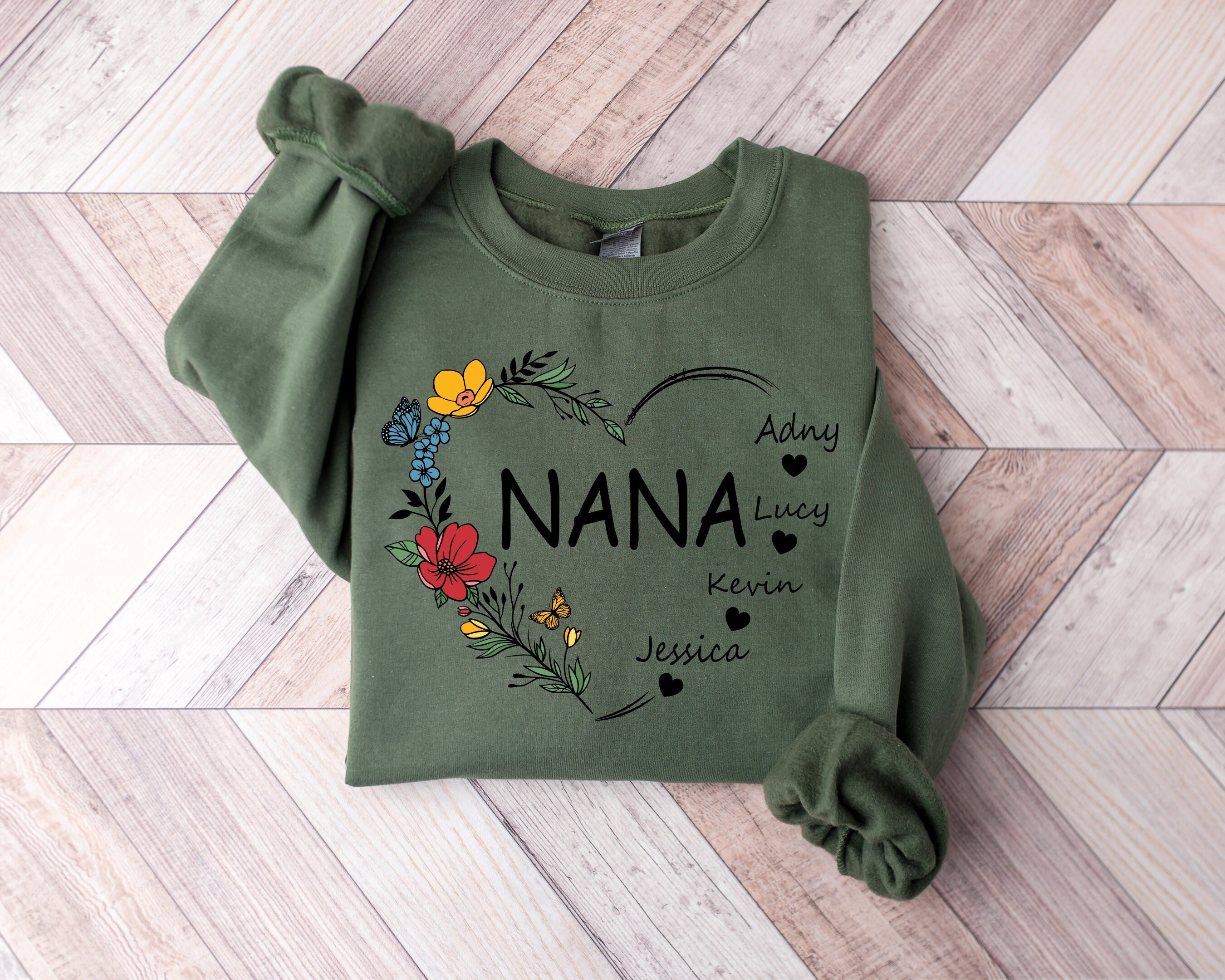 custom grandkids name sweatshirt for grandma best nana shirt personalized grandmother gift for birthdays and new grannies zt5ch scaled