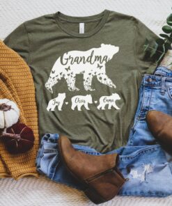 custom grandma bear t shirt with kids names personalized for mothers day unique nana tee grandmother gift qnxwu