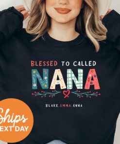 custom grandma sweatshirt with grandkids names blessed to be called nana personalized grandma gifts for mothers day lle77