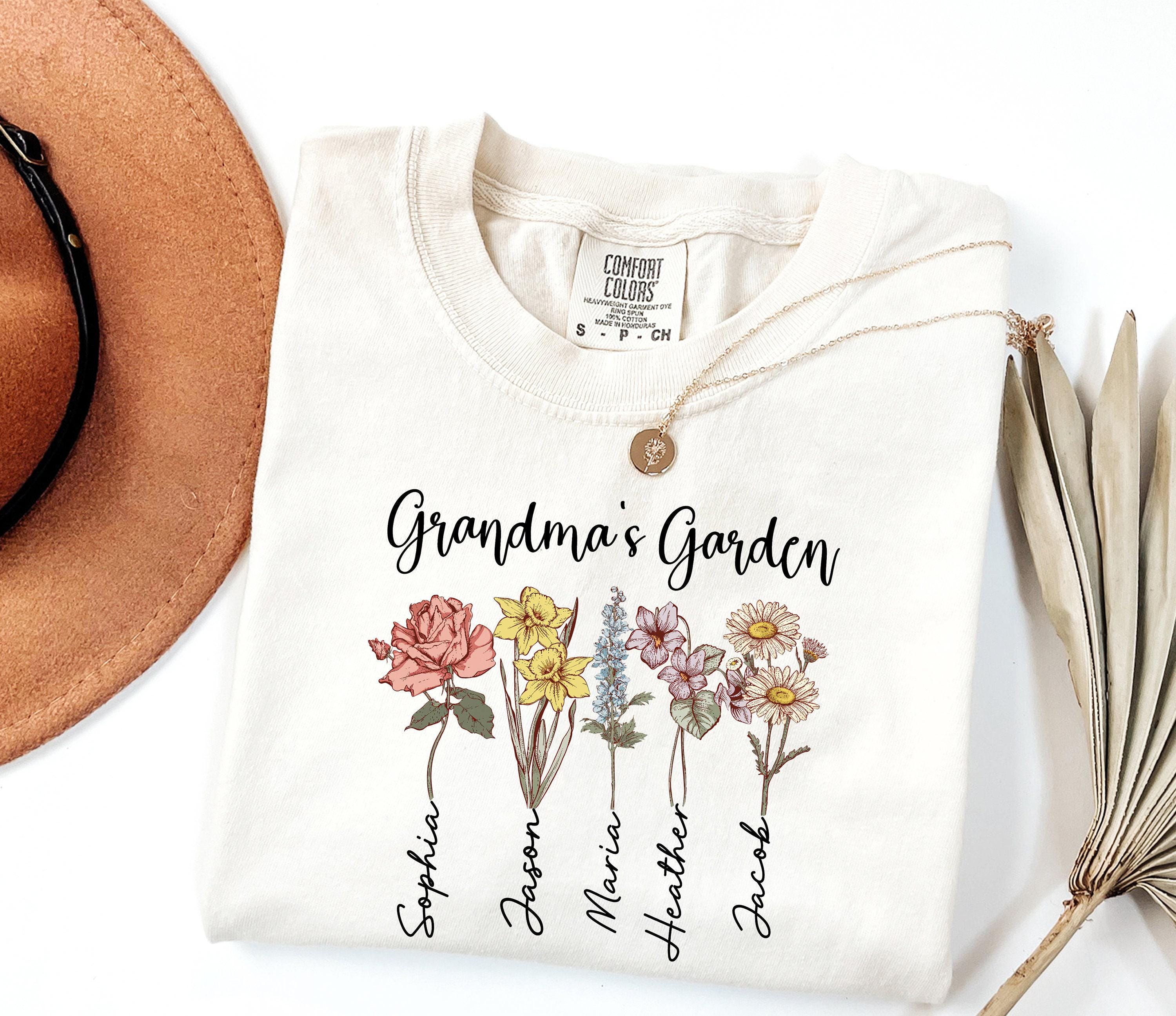 custom grandmas garden kids flower shirt for mothers day best mom ever shirt personalized mama gift kvf1d scaled