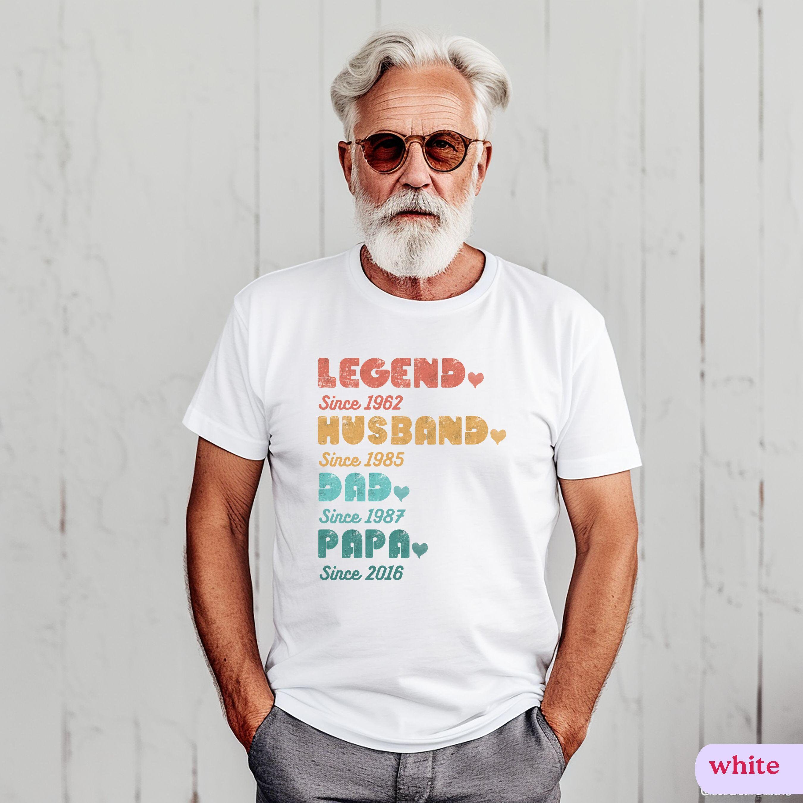 custom grandpa shirt with year established funny dad papa shirt for fathers day gift and new grandpa