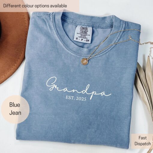 custom grandpa shirt with year new granddad gift unique grandfathers gift for new grandparents personalized apparel ecfow