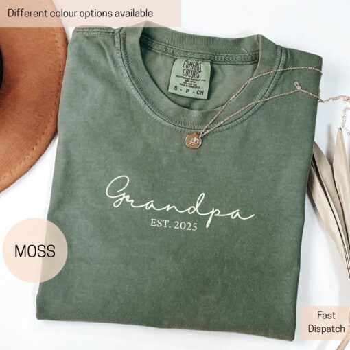 custom grandpa shirt with year new granddad gift unique grandfathers gift for new grandparents personalized apparel f4glm