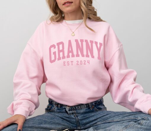 custom granny est 2024 sweatshirt personalized gift for new grandma unique granny sweater great for christmas and special occasions htka1