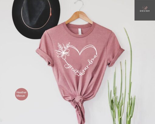 custom great grandma shirt funny heart tee unique grandma birthday gift best grandma t shirt for mothers day