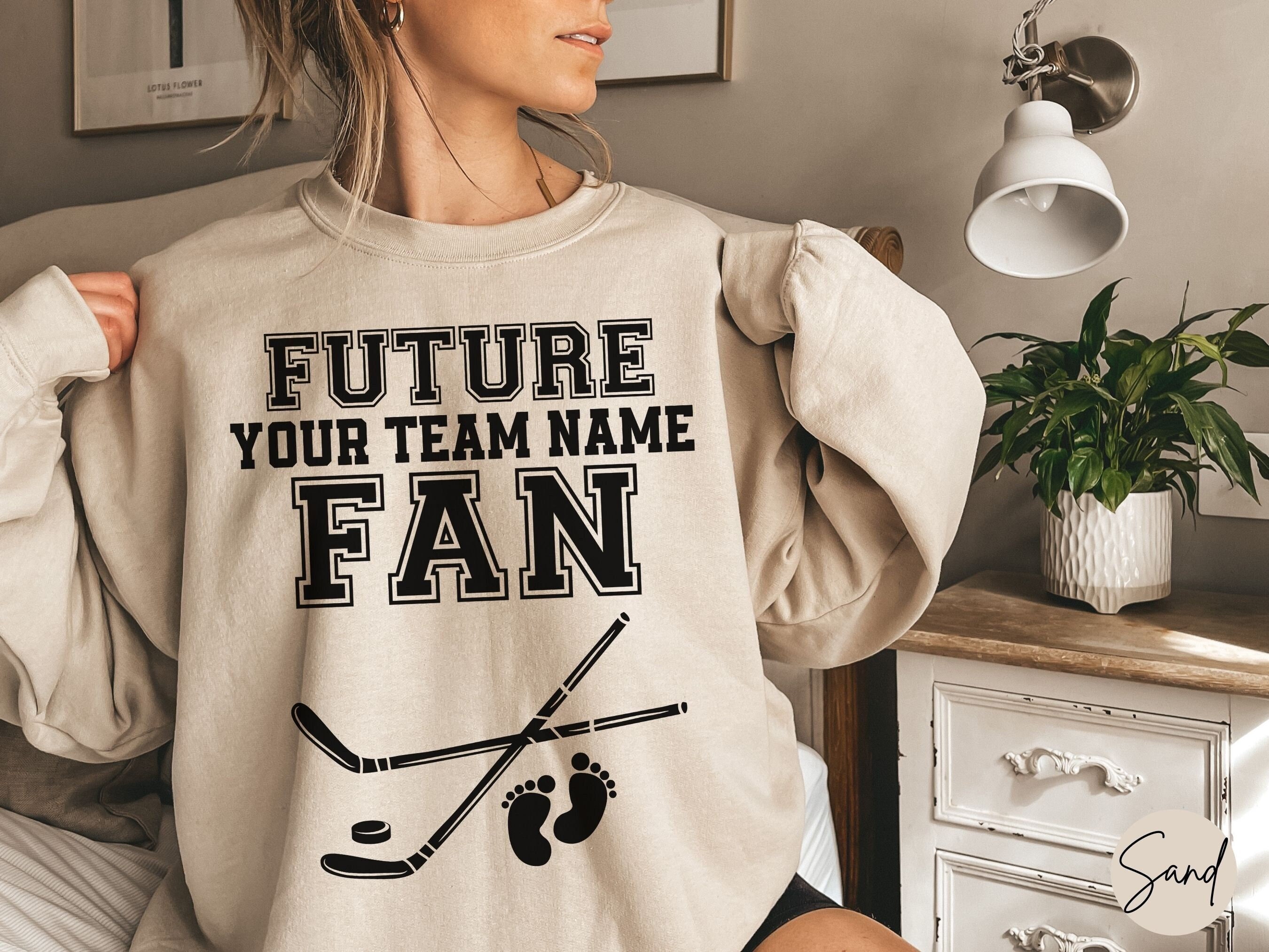 custom ice hockey fan maternity sweatshirt personalized team name pregnancy announcement shirt for sports loving moms hqao7 scaled