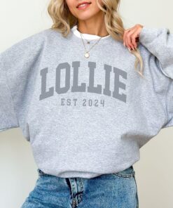 custom lollie est 2024 sweatshirt for new grandma unique gift personalized lollie sweater christmas present keyx2