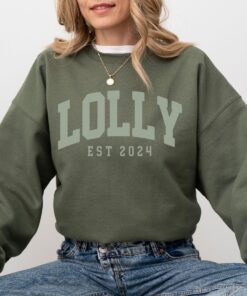 custom lolly est 2024 sweatshirt for new grandma unique christmas gift personalized lolly sweater for grandmothers bwqhq