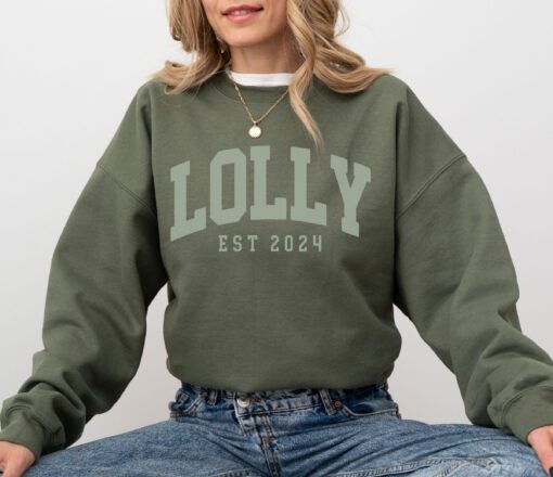 custom lolly est 2024 sweatshirt for new grandma unique christmas gift personalized lolly sweater for grandmothers bwqhq