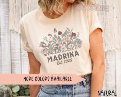 custom madrina shirt godmother proposal gift wildflowers est 2025 hispanic baptism announcement unique aunt gift nvrfb