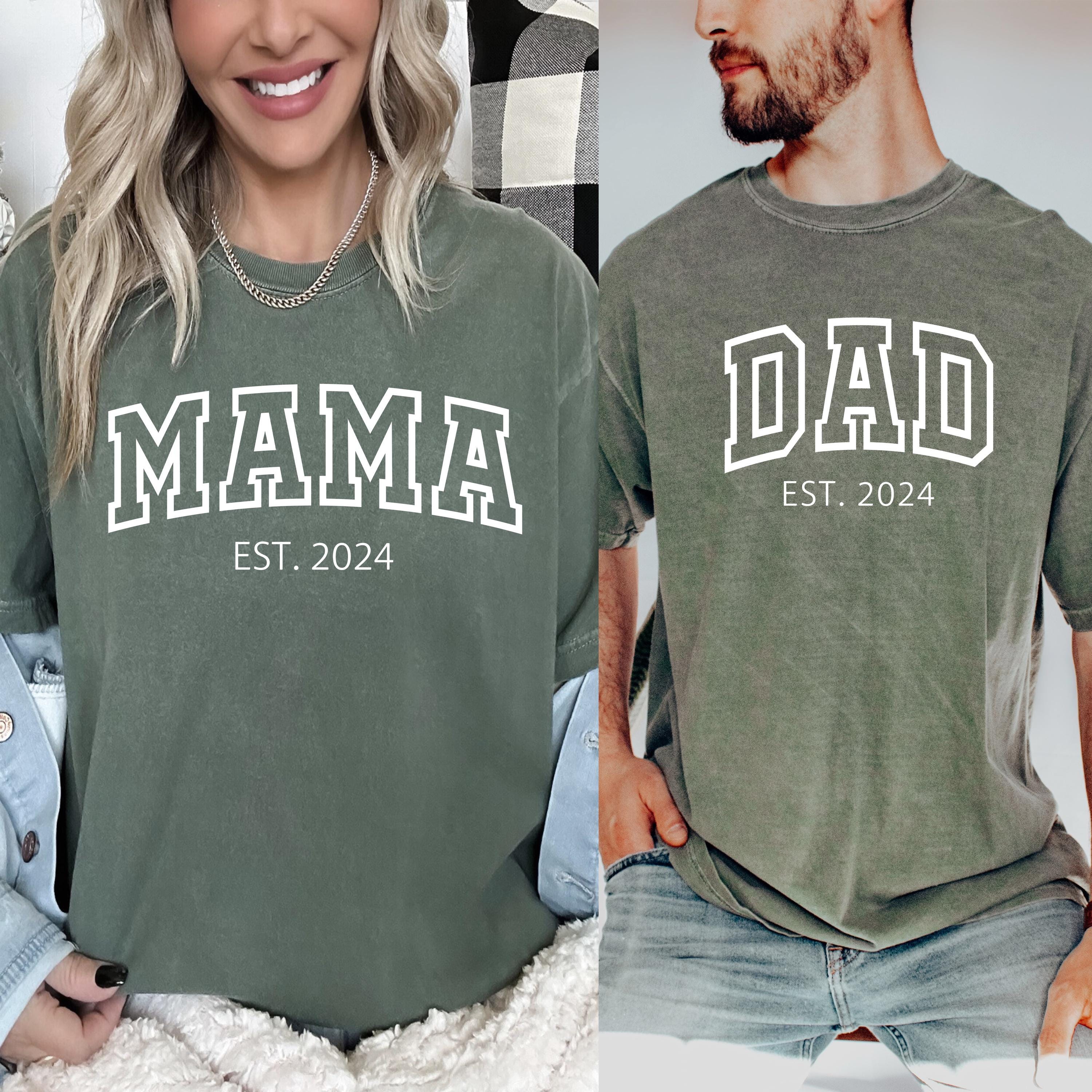 custom mama and dad shirt personalized pregnancy announcement t shirt matching new mommy and daddy tees t8ar7 scaled