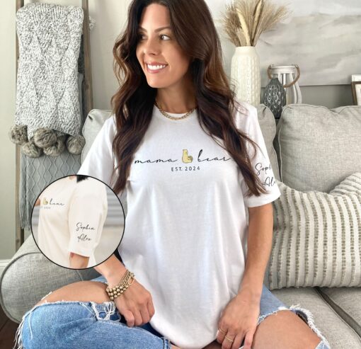 custom mama bear shirt for new moms cute mom life t shirt personalized mothers day gift unique mom shirt hmfwb
