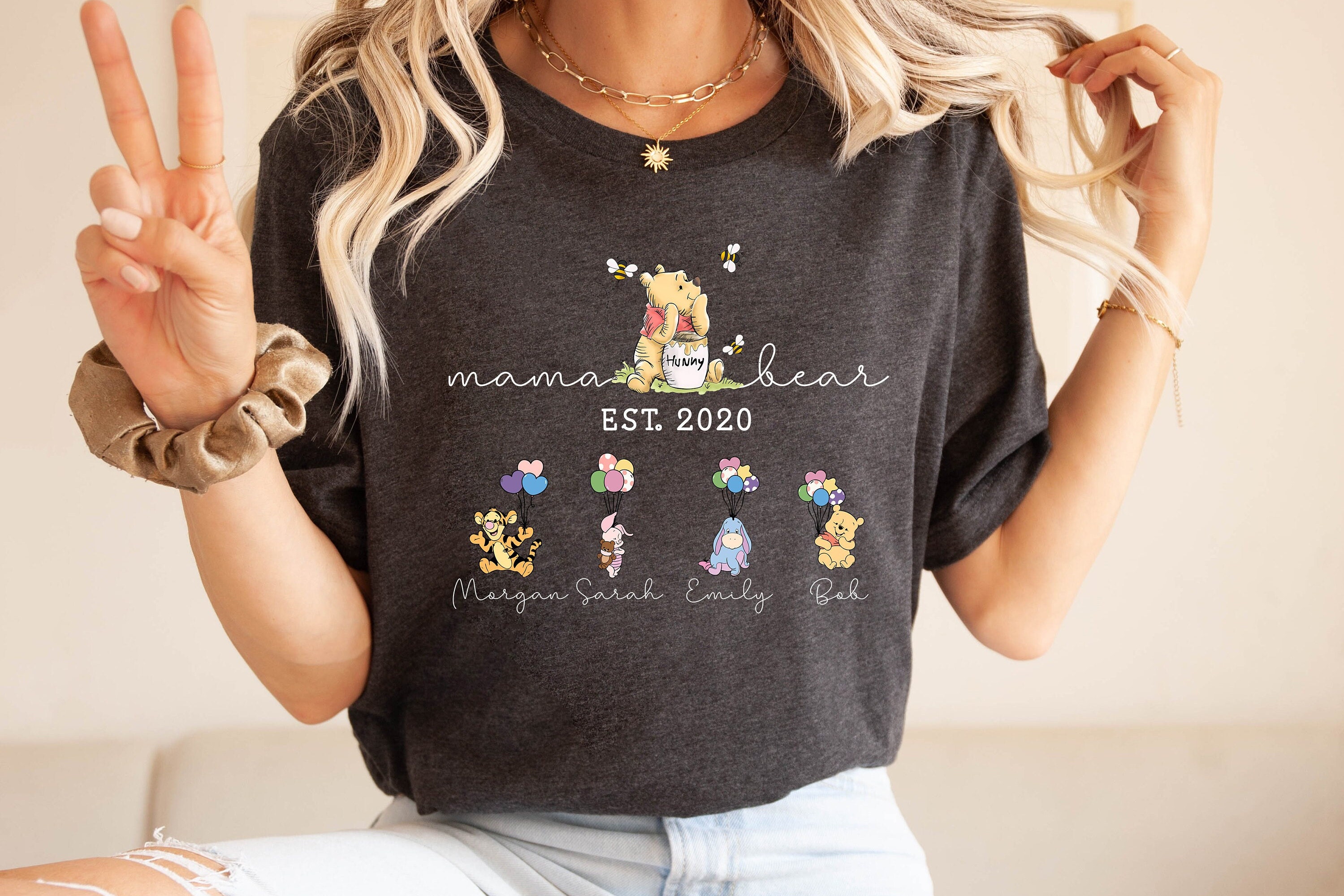 custom mama bear shirt with kid names for mothers day unique winnie the pooh inspired sweatshirt gift for moms gritl scaled