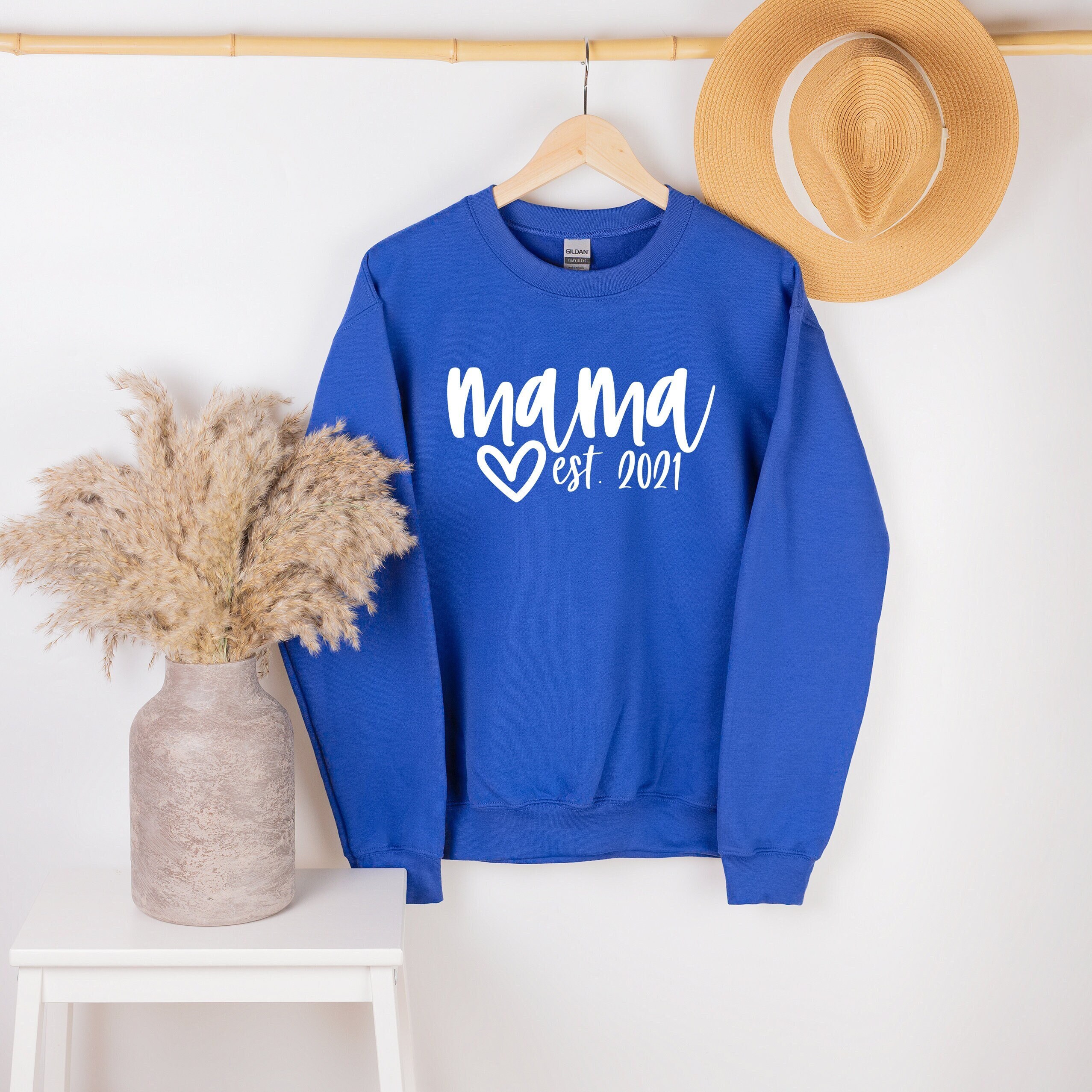 custom mama est 2021 sweatshirt for mom personalized crewneck pregnancy announcement birthday gift for mothers day crkar