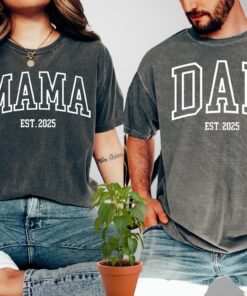 custom mama est shirt and new dad shirt for matching mom and dad outfits unique mothers day gift for new parents svufl