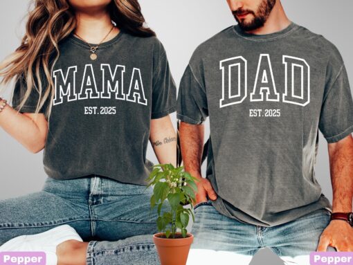 custom mama est shirt and new dad shirt for matching mom and dad outfits unique mothers day gift for new parents svufl