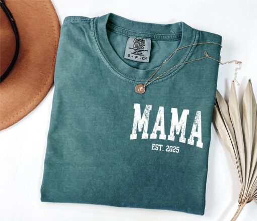 custom mama est shirt for mom to be personalized pregnancy announcement unique vintage mom gift retro birthday shirt j5lwa