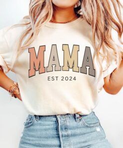 custom mama est shirt for new moms personalized mothers day gift cute mom t shirt pregnancy announcement shirt hlizf