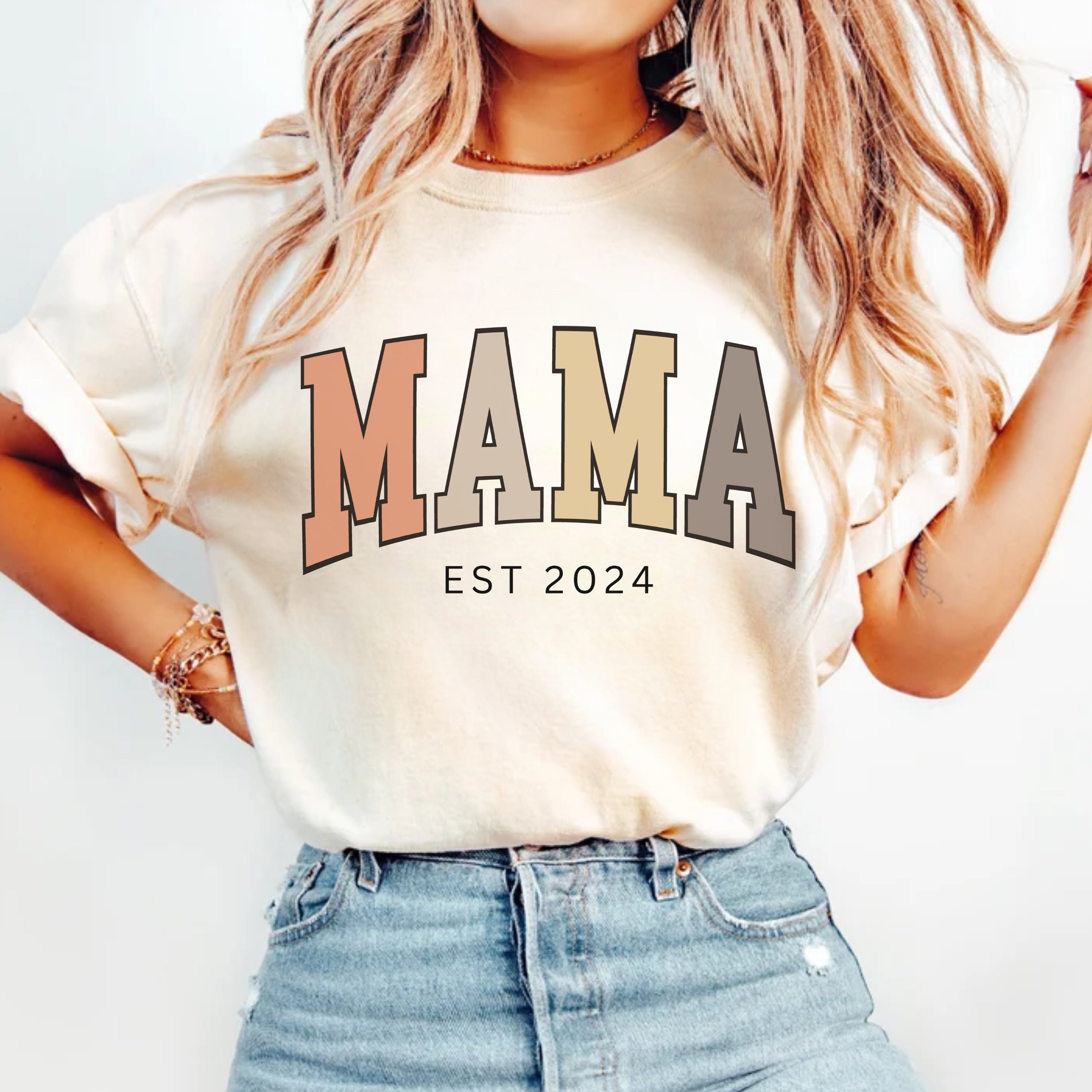 custom mama est shirt for new moms personalized mothers day gift cute mom t shirt pregnancy announcement shirt hlizf scaled