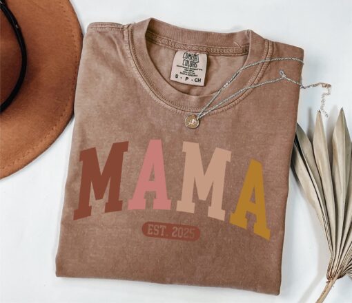 custom mama est year shirt for moms personalized pregnancy announcement cute mothers day gift ylzsa