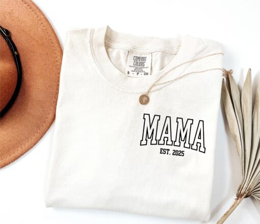 custom mama est year shirt for new mothers personalized pregnancy announcement funny mom shirt gift syrgp