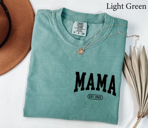 custom mama shirt est 2023 for new moms personalized mothers day gifts cute mom life t shirt 2cdwf scaled